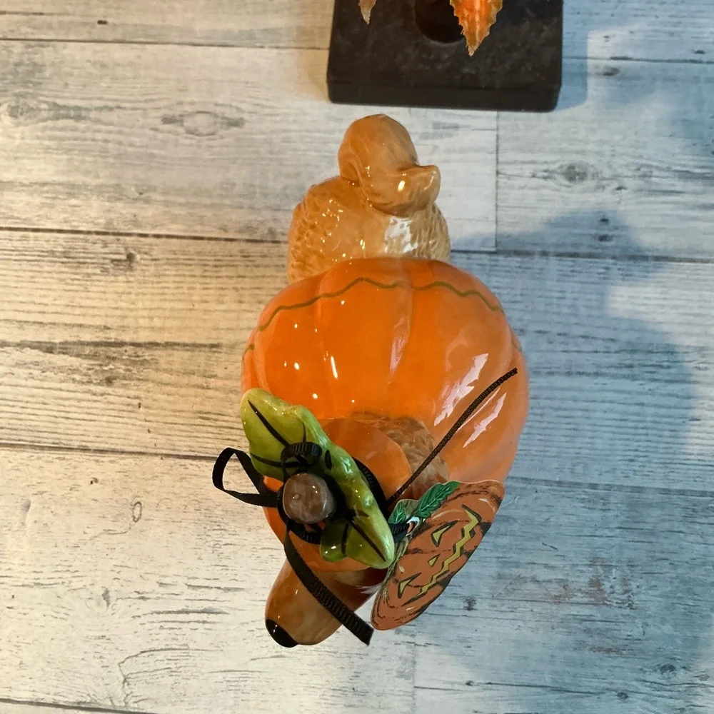 BLUE SKY CLAYWORKS Orange Is My Signature Colour Dachshund Halloween Figurine